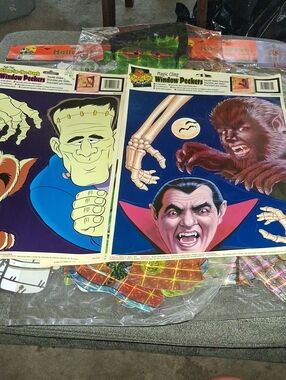 Halloween Decorations Set Of 15 Window Clings & Paper Cut Outs